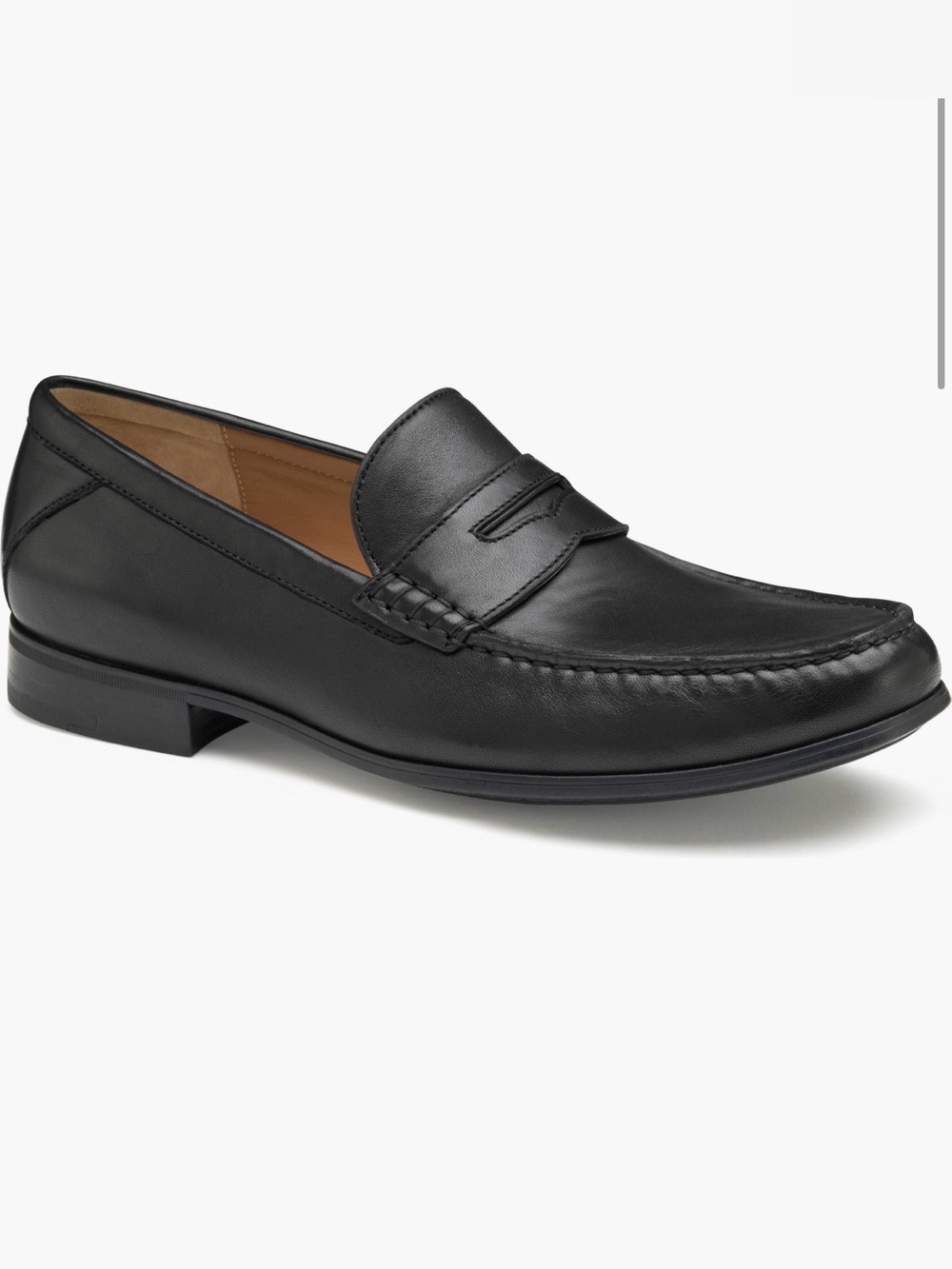 Johnston & Murphy Hawkins Black Leather Penny Loafers
